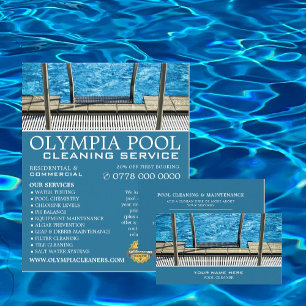 Pool Ladder, Swimming Pool Cleaning Advertising Flyer