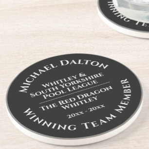 Pool League Trophy Sandstone Coaster