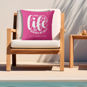Pool Life Hot Pink Cushion