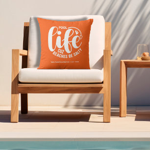 Pool Life Orange Cushion