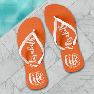 Pool Life Orange  Thongs
