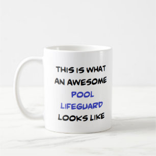 pool lifeguard, awesome coffee mug