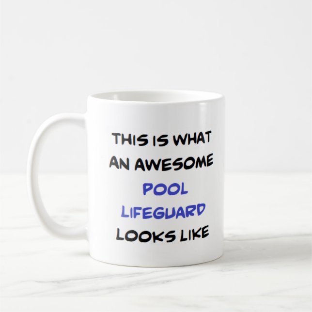 pool lifeguard, awesome coffee mug (Left)
