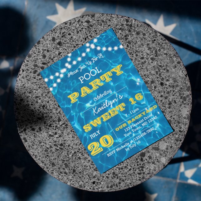 Pool Lights Citrus All Occasion Invitation (Creator Uploaded)