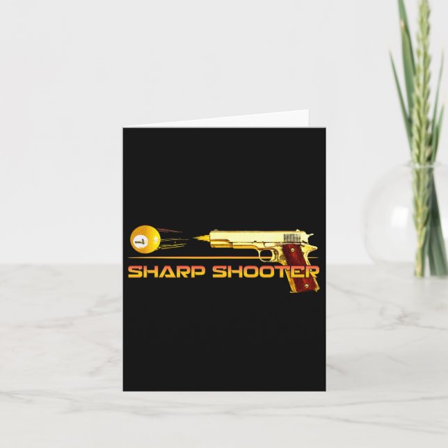 Pool Ll Sharp Shooter Billiards Gun Yellow  Card (Front)
