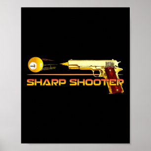 Pool Ll Sharp Shooter Billiards Gun Yellow  Poster