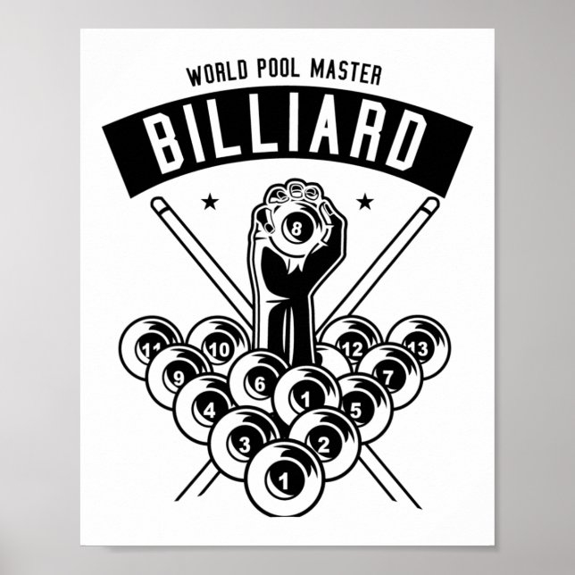 Pool Master Billiards Love Playing Pool  Poster (Front)