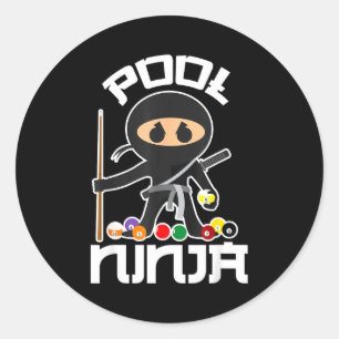 Pool Ninja Pocket Billiards Lover Classic Round Sticker