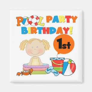 Pool Party 1st Birthday T-shirts and Gifts Magnet