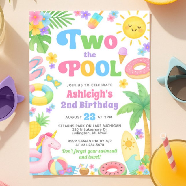 Pool Party 2nd Birthday Invitation - Two the Pool (Pool Party 2nd Birthday Invitation - Two the Pool
)