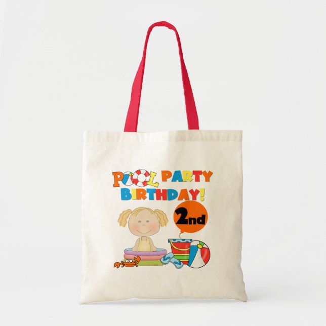 Pool Party 2nd Birthday Tshirts and Gifts Tote Bag (Front)