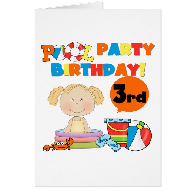 Pool Party 3rd Birthday T-shirts and Gifts (Front)
