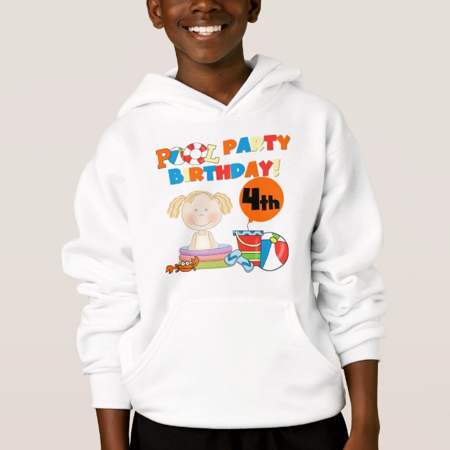 Pool Party 4th Birthday Tshirts and Gifts (Front)