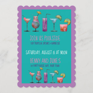 Pool Party and Tropical Drinks Invitation