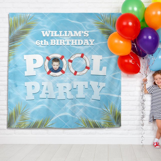 Pool Party Backdrop Tapestry - Kids Party Decor (Creator Uploaded)