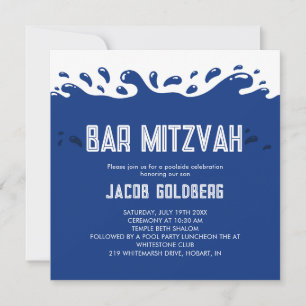 Pool Party Bar Mitzvah Invitation