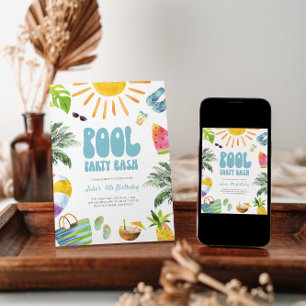 Pool Party Bash Birthday Invitation