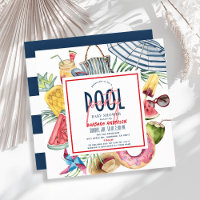 Pool Party Beach Gear July 4th Baby Shower