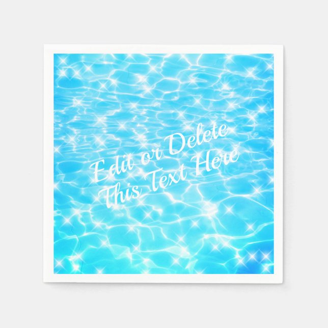 Pool party Beach party Summer party blue water Napkin (Front)