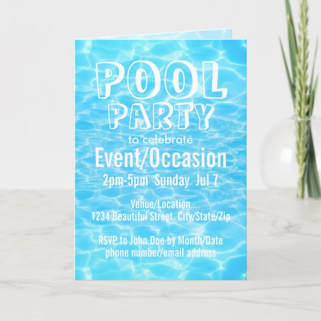 Pool Party Beach Party Summer Party stylish modern Invitation (Front)