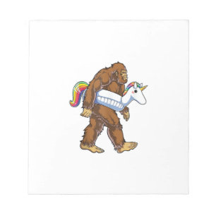 Pool Party Bigfoot Unicorn Float Funny Sasquatch R Notepad