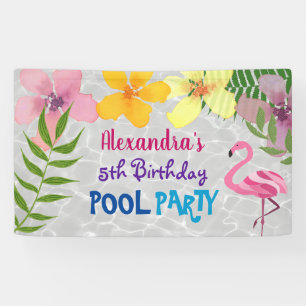 Pool Party Birthday Banner