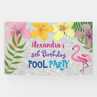 Pool Party Birthday Banner