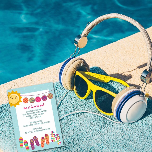 Pool Party Birthday Celebration Invitations (Creator Uploaded)