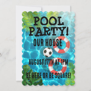 POOL PARTY! birthday CUSTOM INVITATIONS