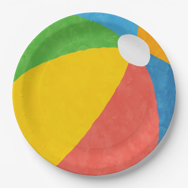 Pool Party Birthday Decor Supplies  Paper Plate (Front)