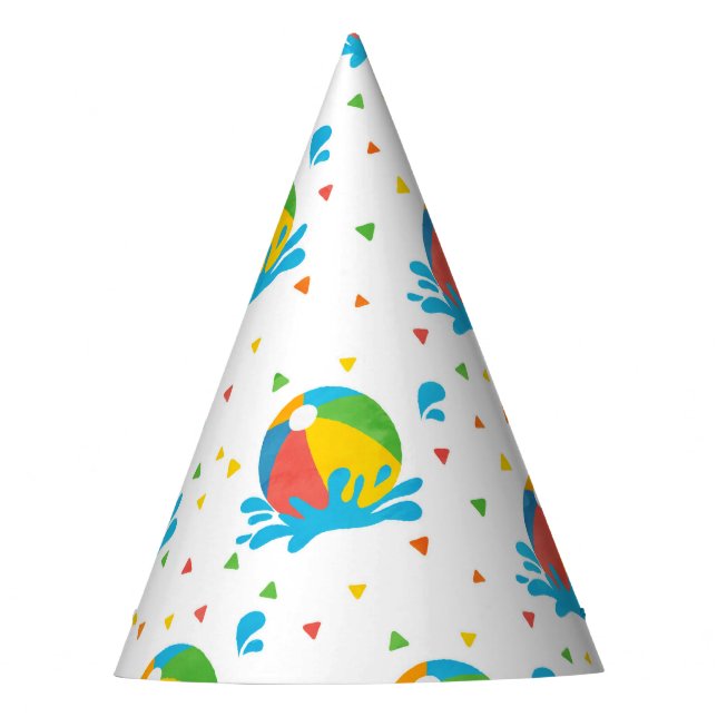 Pool Party Birthday Decor Supplies  Party Hat (Front)