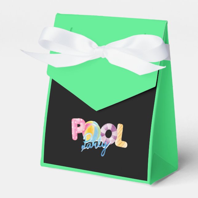 pool party birthday favour box (Front Side)