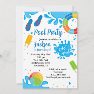 Pool Party Birthday Invitation