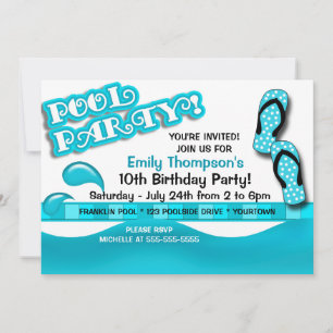 Pool Party Birthday Invitation