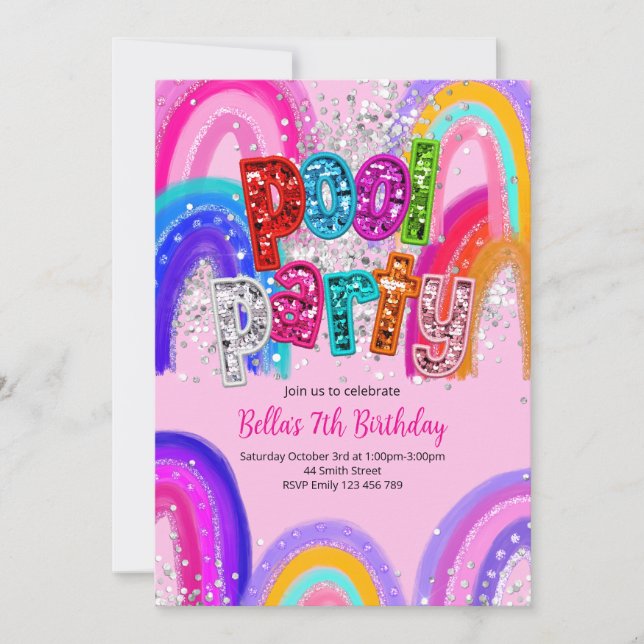 Pool Party Birthday Invitation (Front)