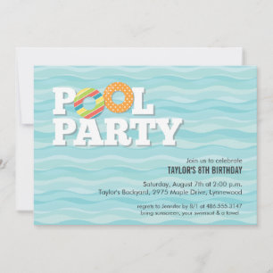 Pool Party Birthday Invitation
