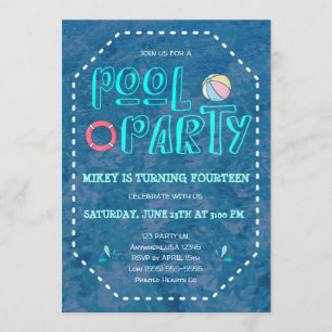 Pool Party Birthday Invitation
