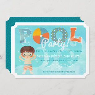 Pool Party Birthday Invitation
