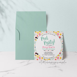 Pool Party Birthday Invitation