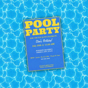 Pool Party Birthday Invitation
