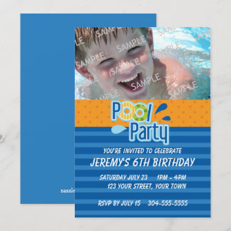 Pool Party Birthday Invitation