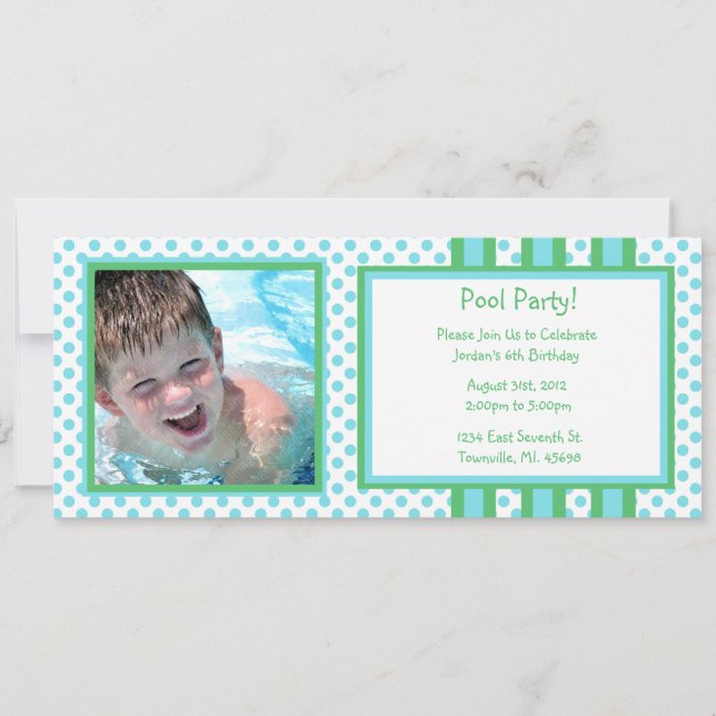Pool Party Birthday Invitation (Front)