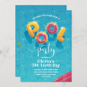 Pool Party Birthday Invitation