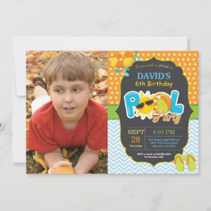 Pool Party Birthday Invitation Splish Splash Boy