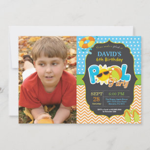 Pool Party Birthday Invitation Splish Splash Boy