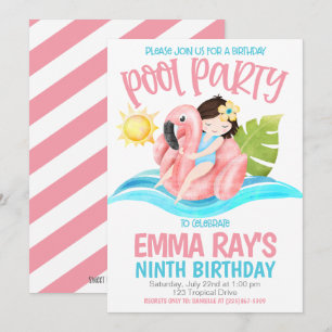 Pool Party Birthday Party Invitation