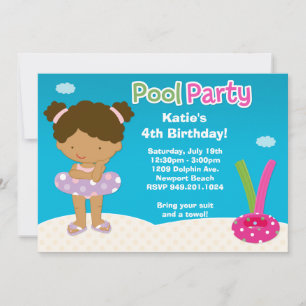 Pool Party Birthday Party Invitation