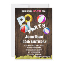 Pool Party Birthday Party Invitation