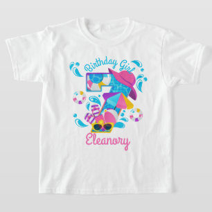Pool Party Birthday Seventh Summer  T-Shirt