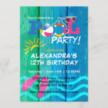 Pool Party Birthday Summer Fun Card